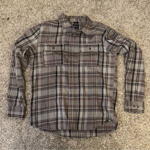 Prana Long Sleeve Grey/Red/Brown Medium
